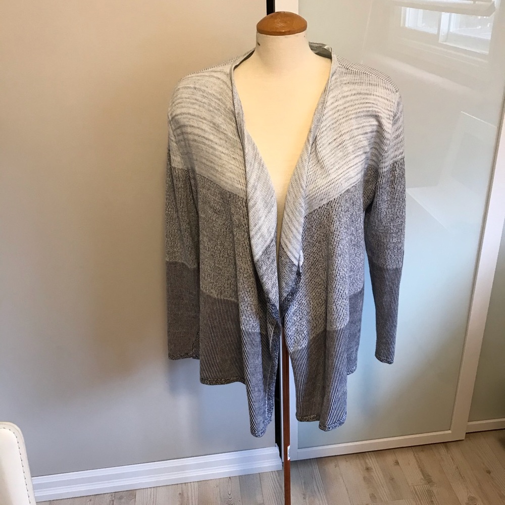 Lou & Grey Women’s Open Knit Cardigan Blue/Grey -L
